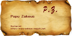 Popu Zakeus névjegykártya